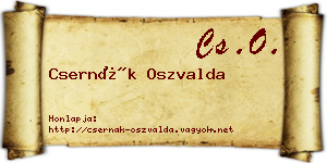Csernák Oszvalda névjegykártya